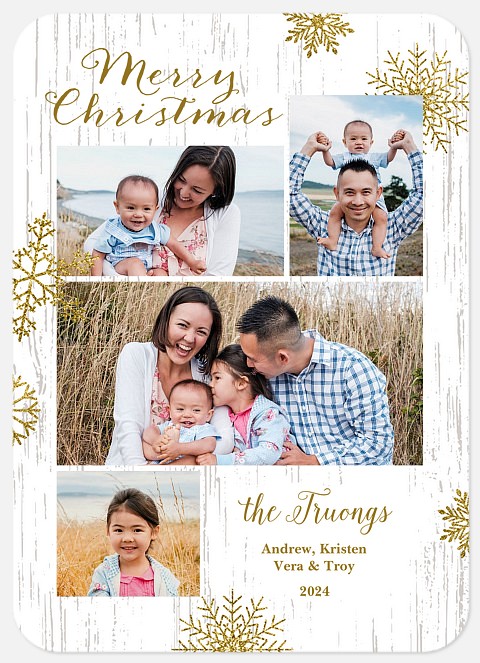 Glitter Snow Holiday Photo Cards