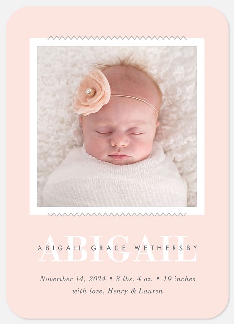 Weaved Charm Baby Birth Announcements