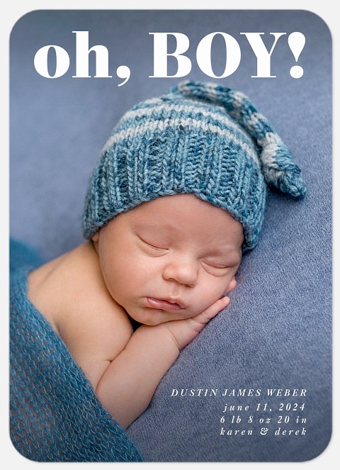 Oh, Boy! Baby Birth Announcements
