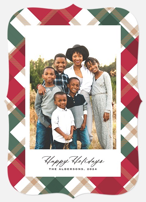 Merry Plaid Holiday Photo Cards