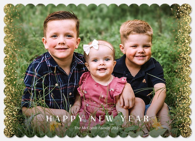Glimmering Edges Holiday Photo Cards