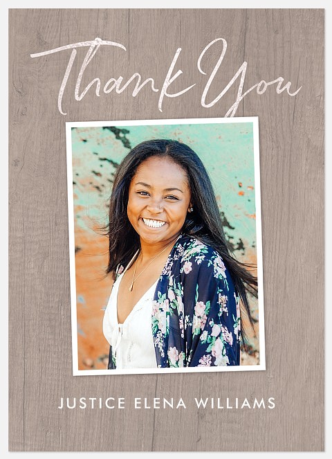 Rustic Grad Collage Thank You Cards 