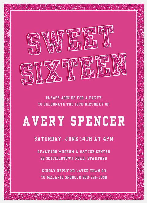 Pink Celebration Kids' Birthday Invitations