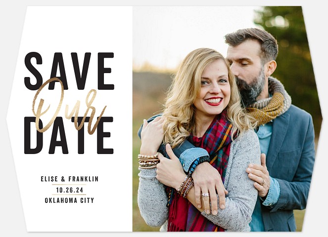 Modern Billboard Save the Date Photo Cards