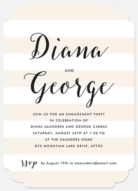 Striped Chic Engagement Party Invitations