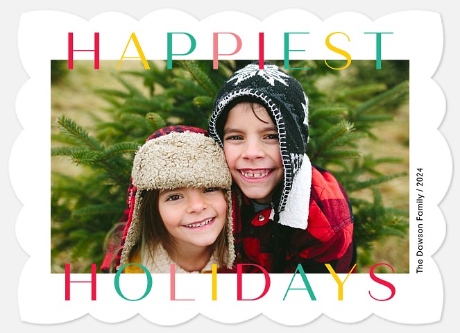 Candy Colored Holiday Photo Cards