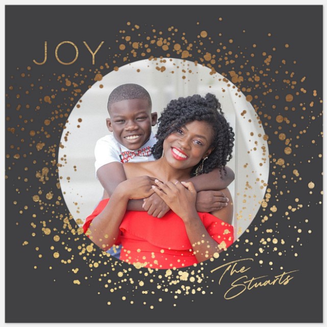 Glittered Splatter Holiday Photo Cards