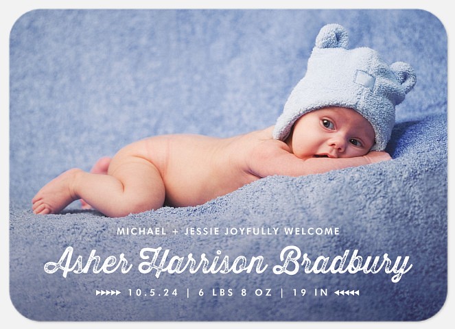 Vintage Esthetic Baby Birth Announcements