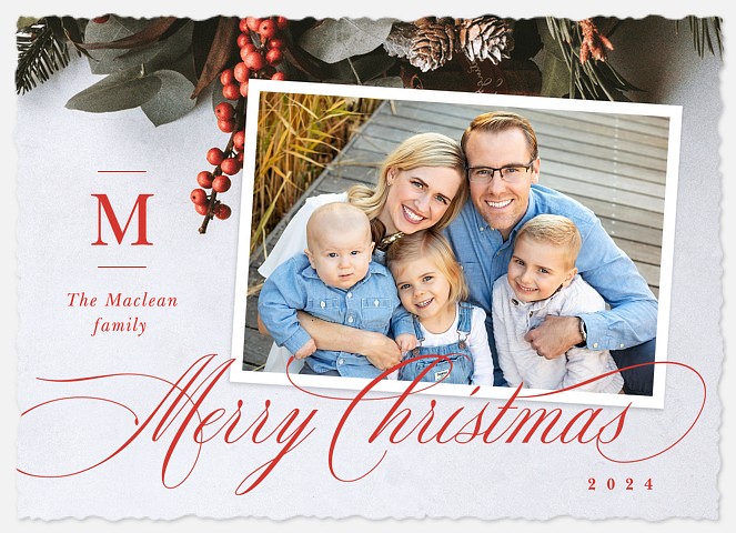 Elegant Garland Holiday Photo Cards