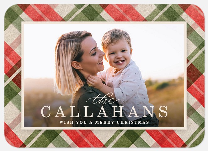 Festive Tartan Holiday Photo Cards