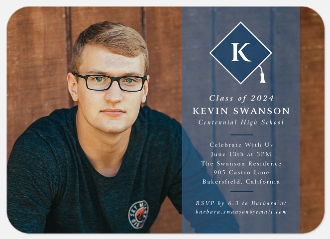 Cap Monogram Graduation Cards