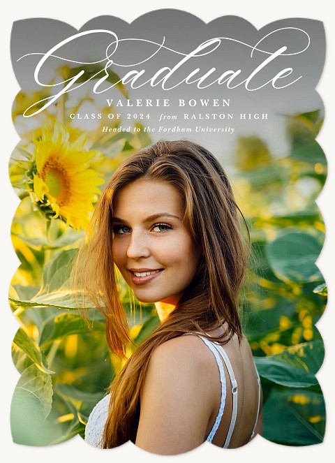 Fanciful Calligraphy Graduation Announcements