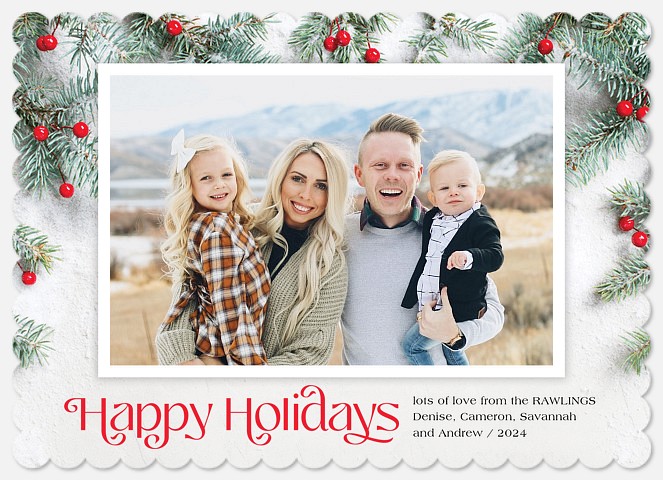 Snowy Pines Holiday Photo Cards