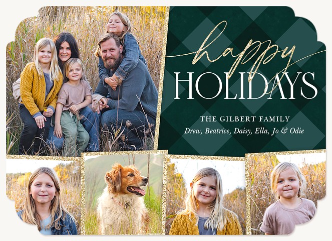 Luxe Plaid Personalized Holiday Cards