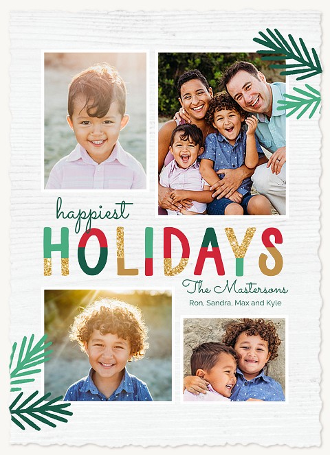 Colorful Glitter Personalized Holiday Cards