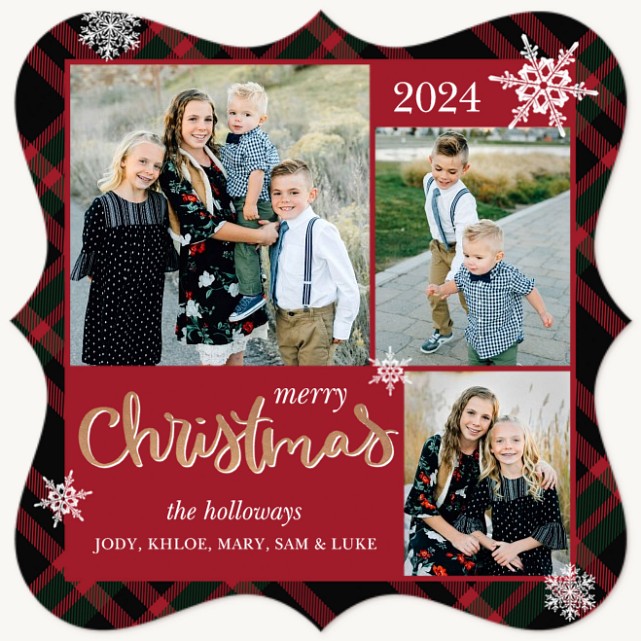 Classic Grid Personalized Holiday Cards