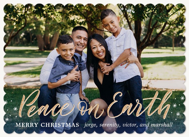 Peace Overlay Personalized Holiday Cards