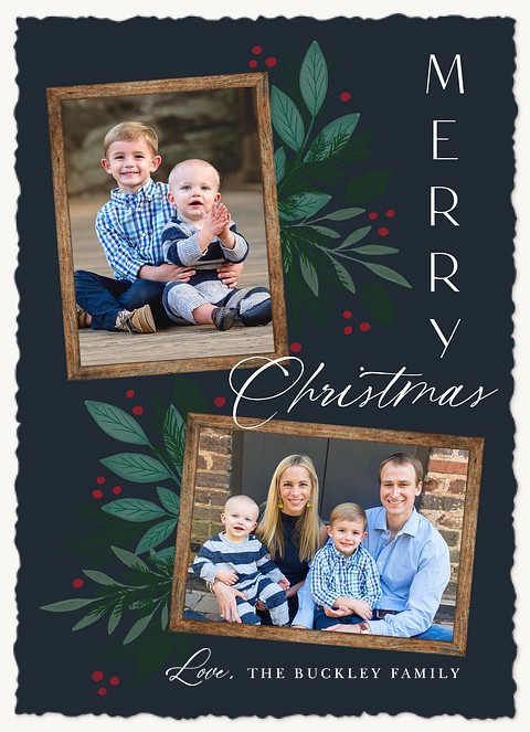 Wood Frames Personalized Holiday Cards