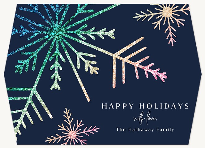 Ombre Snowflakes Personalized Holiday Cards