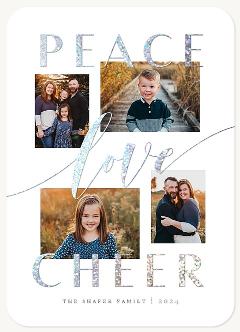 Stacked Sentiments Personalized Holiday Cards