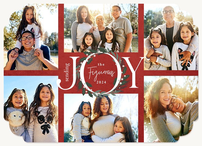 Joyful Wreath Personalized Holiday Cards