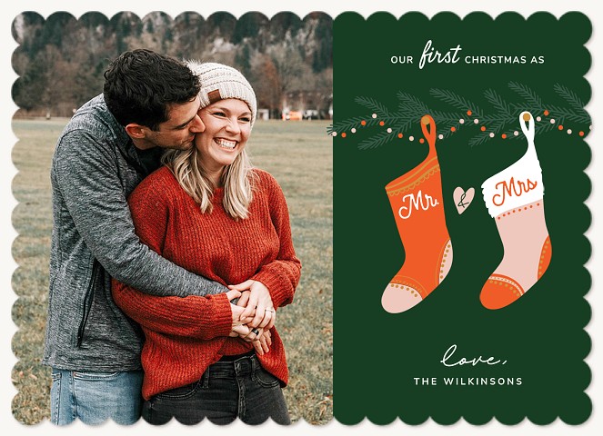 Newlywed Stockings Personalized Holiday Cards