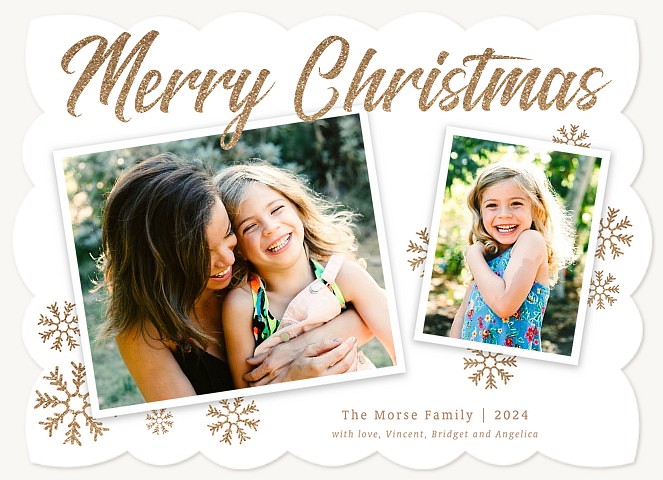 Glittering Flurry Personalized Holiday Cards