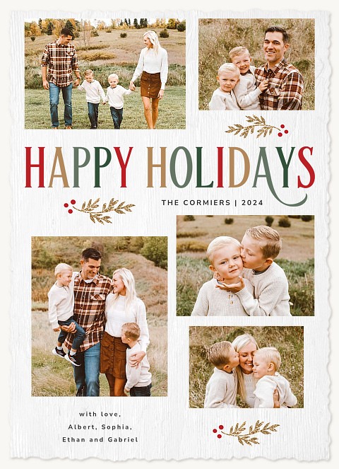 Rustic Rainbow Personalized Holiday Cards