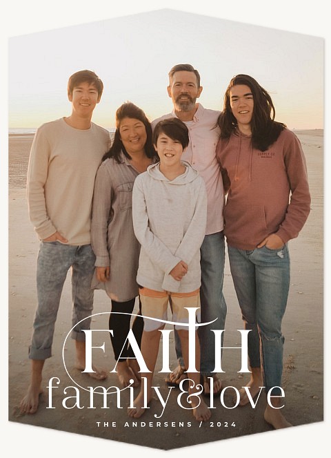 Faith, Family and Love Personalized Holiday Cards