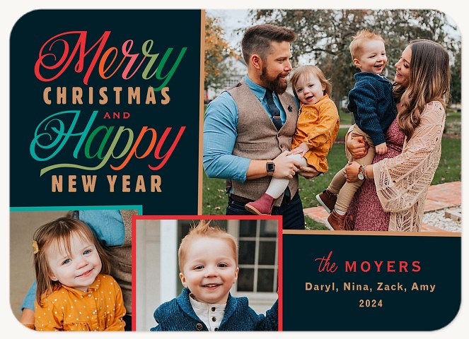 Festive Trio Personalized Holiday Cards