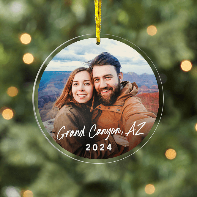Modern Location Personalized Ornaments