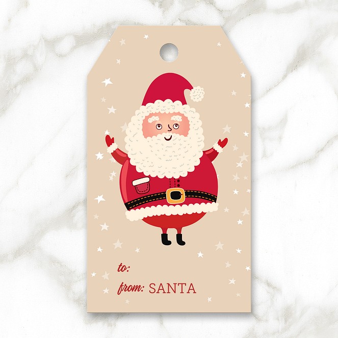 Starry Santa Custom Gift Tags