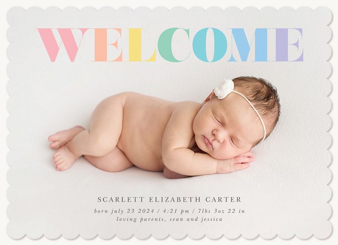 Rainbow Welcome Baby Announcements