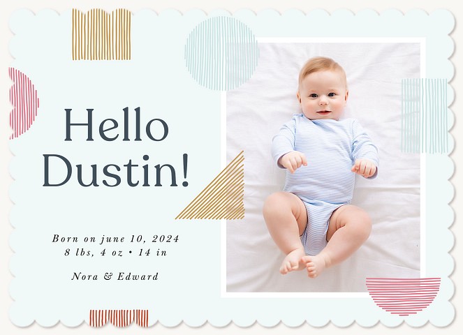 Hello Shapes Baby Announcements