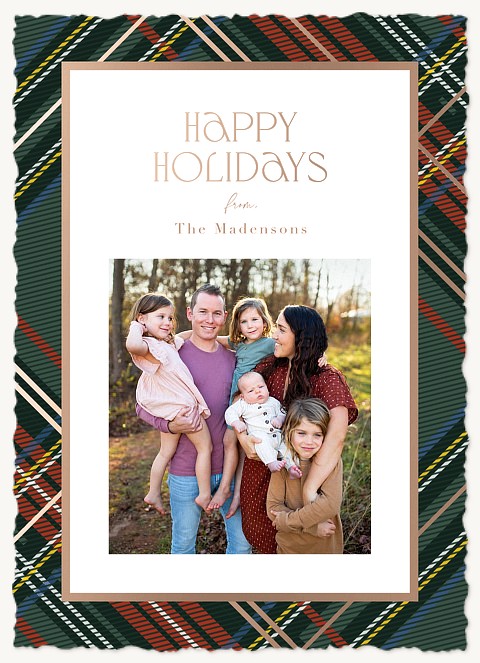 Modern Tartan Personalized Holiday Cards