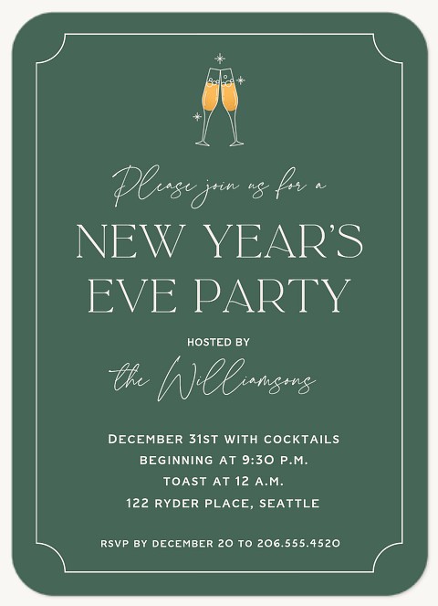 Clinking Glasses Holiday Party Invitations