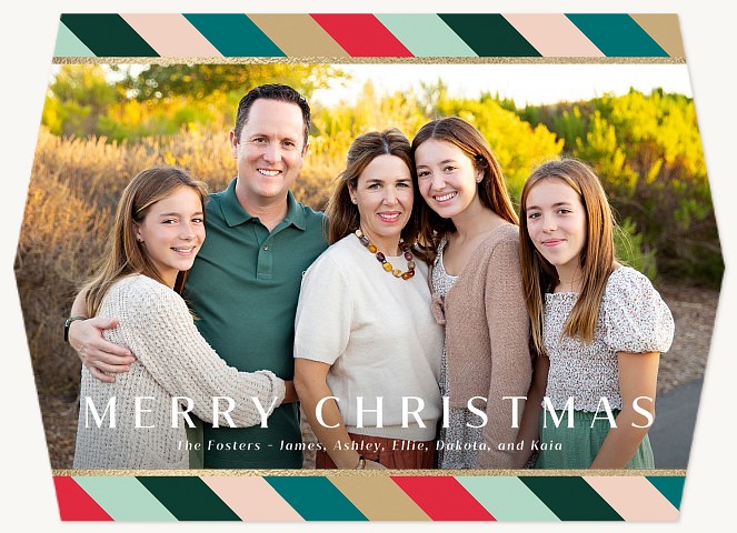 Brilliant Stripes Personalized Holiday Cards