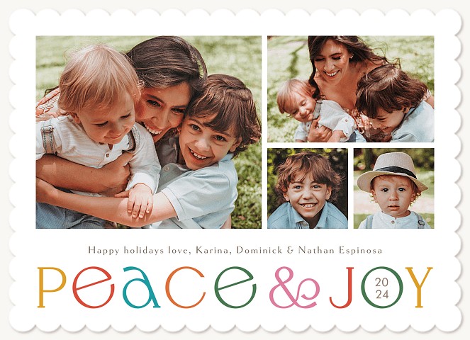 Colorful Peace Personalized Holiday Cards
