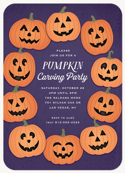 Carving Party Halloween Party Invitations