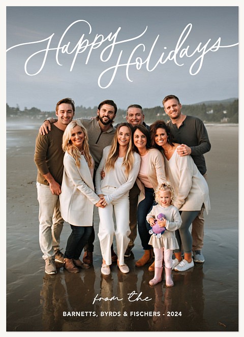 Scripted Text Personalized Holiday Cards