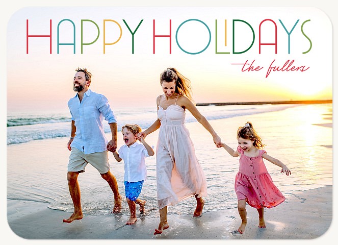 Color Of Happy Personalized Holiday Cards