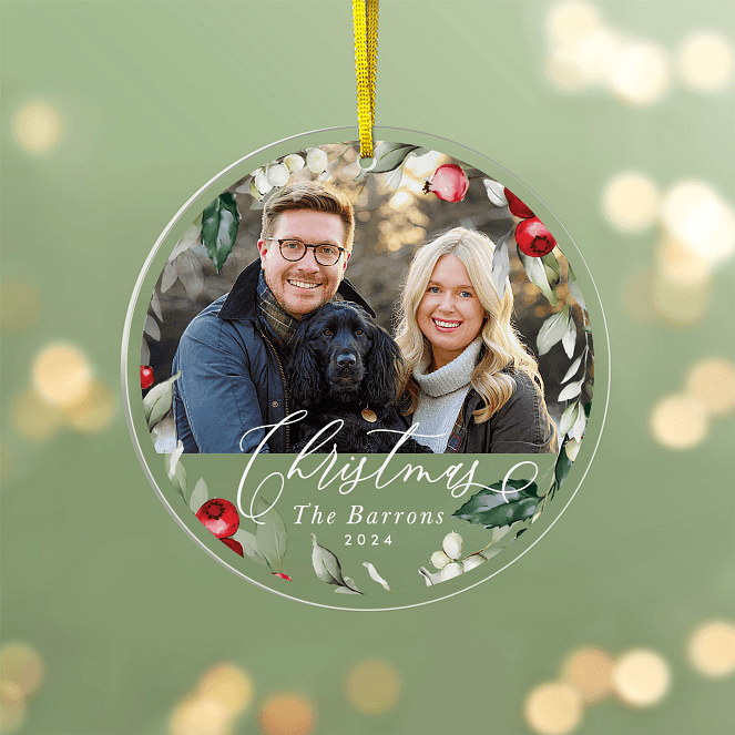 Holly Wreath Personalized Ornaments