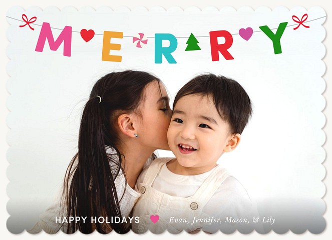 Merry Banner Personalized Holiday Cards