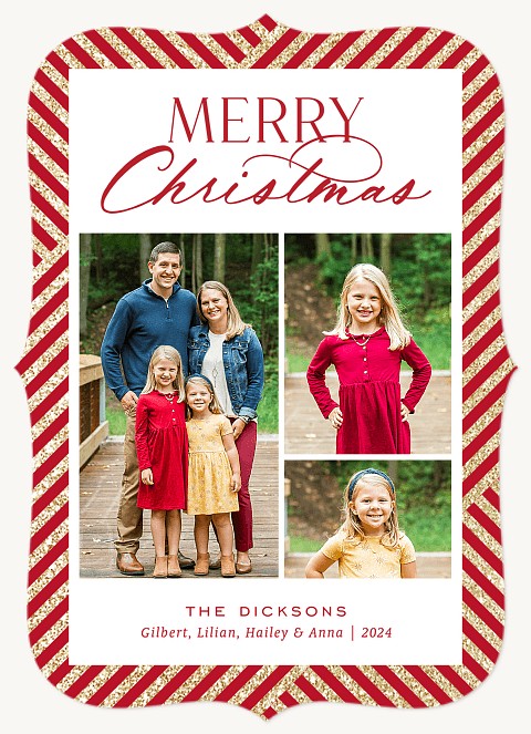 Criss Cross Personalized Holiday Cards