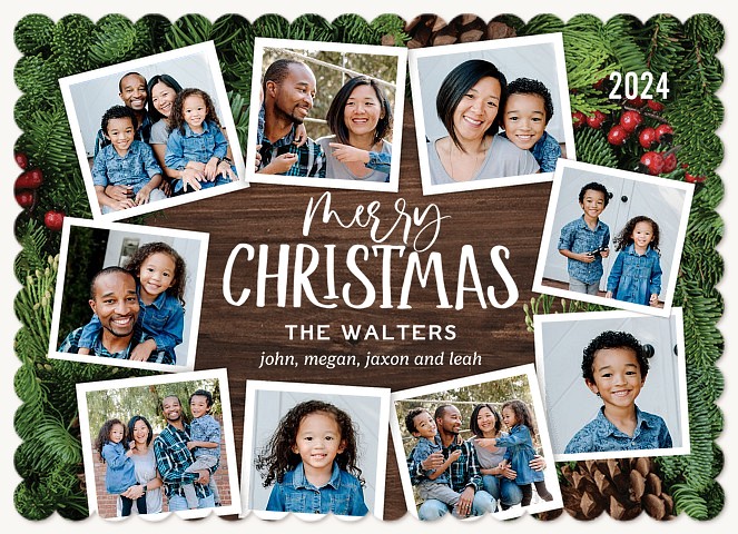 Rustic Collage Personalized Holiday Cards