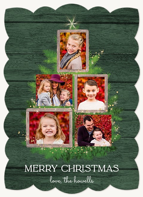 Sparkling Tree Personalized Holiday Cards