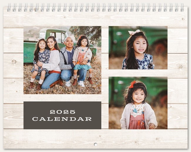 Wooden Collage Calendar Custom Photo Calendars