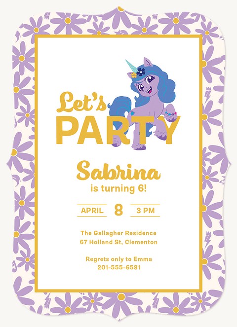 My Little Pony Playful Daisies Kids Birthday Invitations