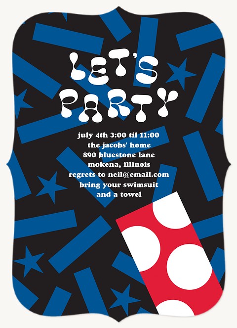 Patriotic Popper Summer Party Invitations
