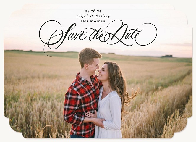 Lettering Heading Save the Date Cards